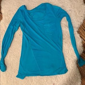 Teal long sleeve Lululemon top